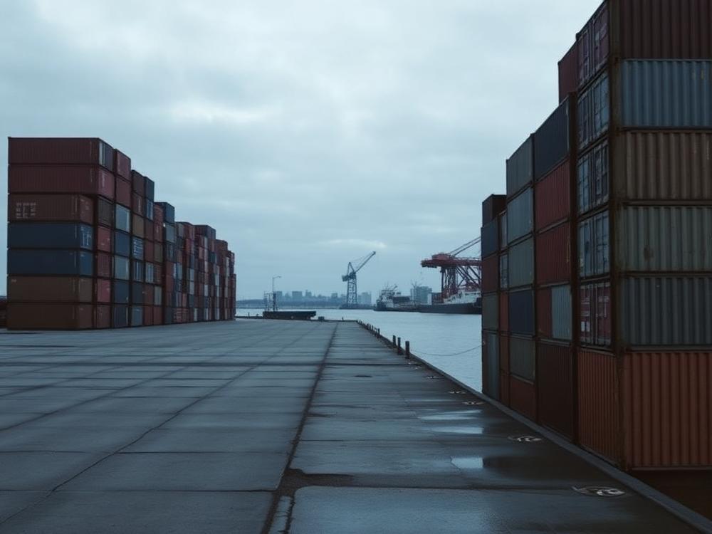 Containrar och tullager i Frihamnen i Stockholm